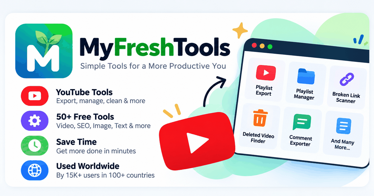 YouTube Tools for Creators — Playlist Export, Channel Audit & Rank Tracking | My screenshot 1